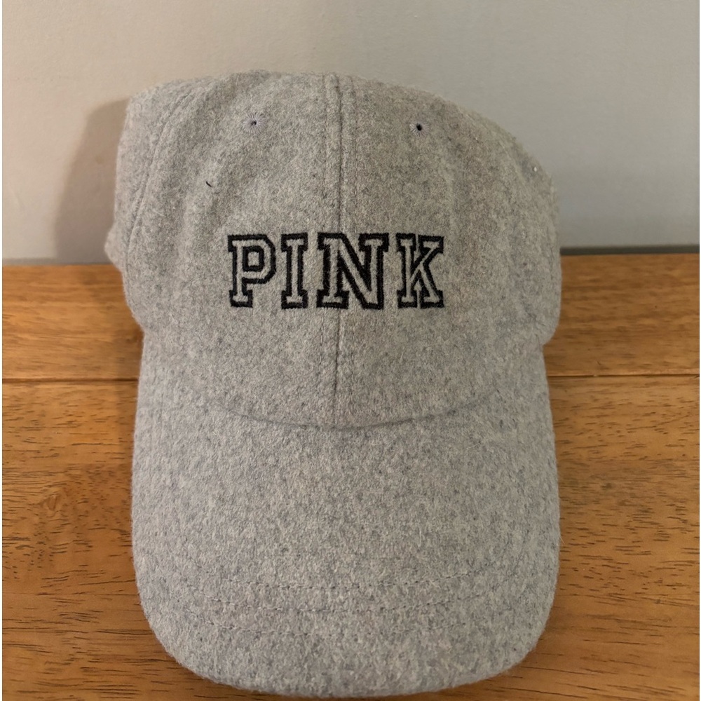 VICTORIA SECRET PINK WOMENS GRAY WOOL BASEBALL CAP HAT ONE SIZE - Picture 2 of 8